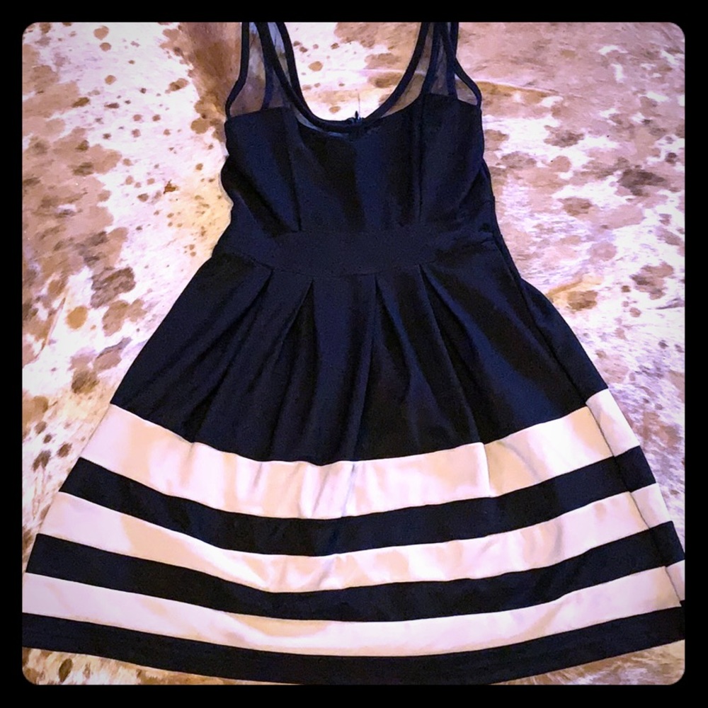 Black and cream striped dress